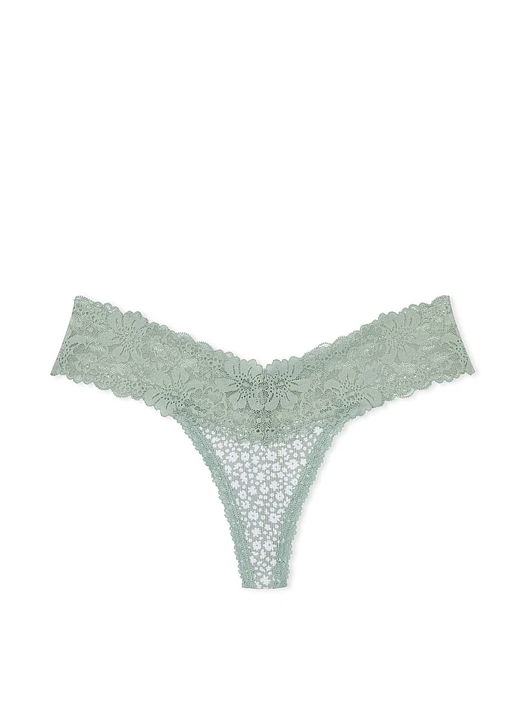 Wink Lace-Trim Thong Panty