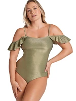 Ruffle Corset Shaping One-Piece Swimsuit