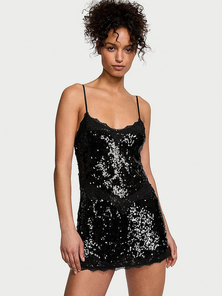 Sequin Mini Slip Dress