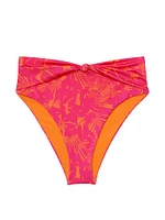 Knotted High-Waist Cheeky Bikini Bottom