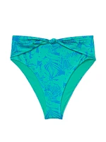 Knotted High-Waist Cheeky Bikini Bottom