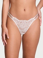 Shine Strap Rose Lace Thong Panty