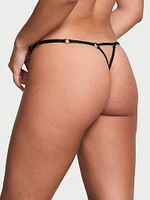 Tropical Leaf Hardware V-String Panty