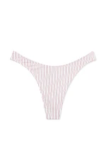 Mini Logo Cotton High-Leg Scoop Thong Panty