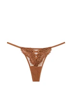 Boho Floral Embroidery Thong Panty