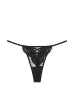 Boho Floral Embroidery Thong Panty