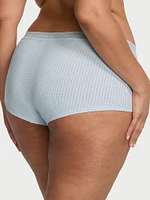 Logo Cotton Lace-Waist Boyshort Panty