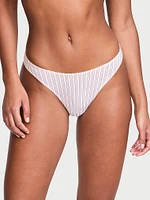 Mini Logo Cotton High-Leg Scoop Thong Panty