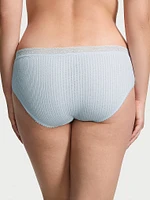 Logo Cotton Lace-Waist Hiphugger Panty