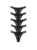 5-Pack Lace Strappy Thong Panties