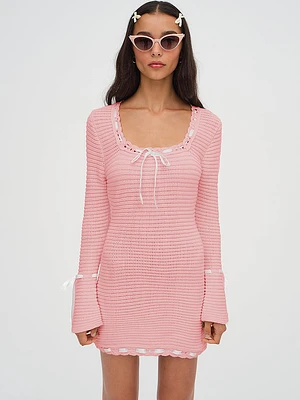 Olina Crochet Mini Dress