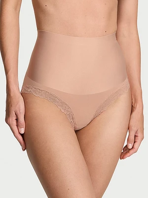 Smoothing Shimmer Lace-Trim Brief Panty