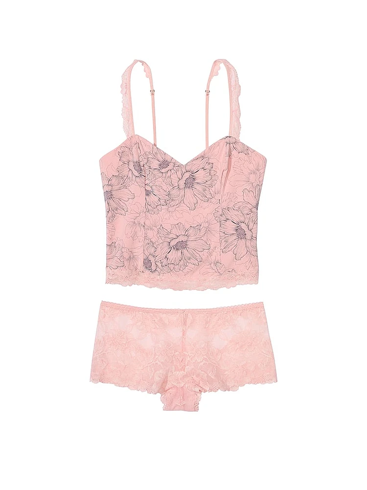 Modal & Lace Cropped Cami Set