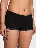 Seamless Lace-Trim Boyshort Panty