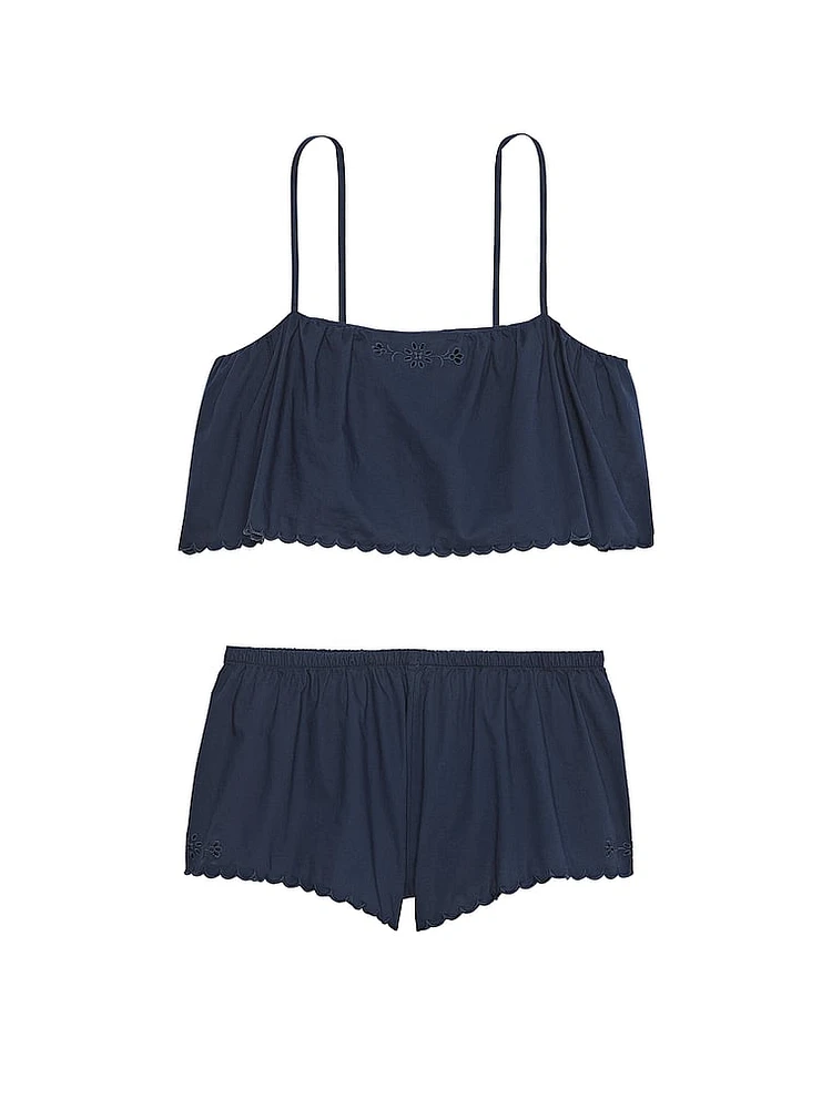 Heritage Cotton Eyelet Cami & Flutter Shorts Set