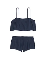 Heritage Cotton Eyelet Cami & Flutter Shorts Set