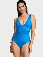 Ruched Plunge One-Piece Swimsuit