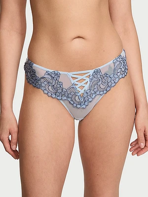 Boho Floral Embroidery Brazilian Panty