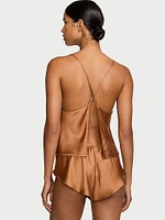 Satin Open-Back Cami & Shorts Set