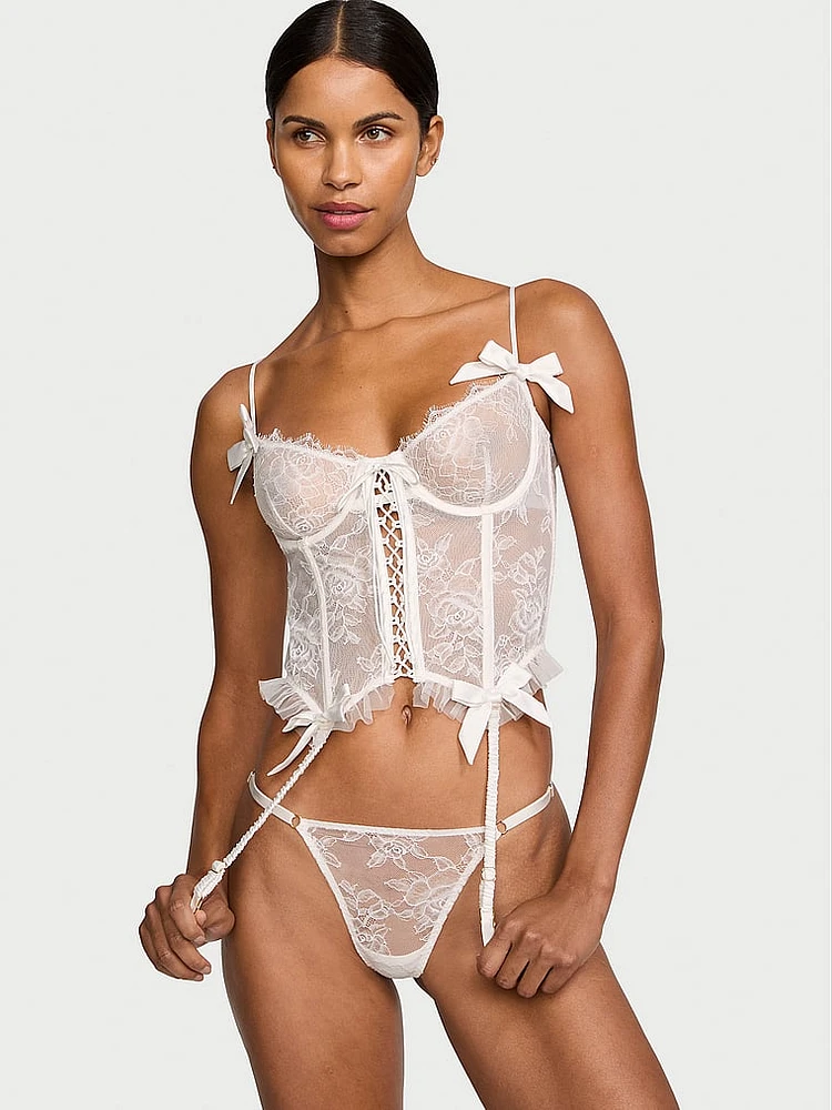 VS Archives Rose Lace Cropped Corset Set