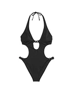 Chain-Link Cut-Out Monokini One-Piece Swimsuit