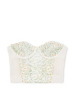 Daisy Chain Embroidery Strapless Corset Top