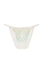 Lace-Trim Smooth Shimmer String Bikini Panty