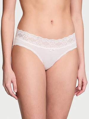 Lace-Waist Cotton Hiphugger Panty