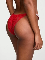 Shine Strap Cut-Out Back Lace Brazilian Panty