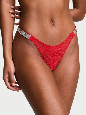 Shine Strap Cut-Out Back Lace Brazilian Panty