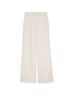 Cotton Fleece Wide-Leg Pants