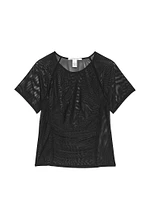 Mesh Ruched Tee