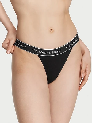 Logo Cotton Tanga Panty