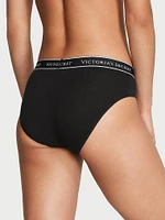 Logo Cotton Lace-Waist Hiphugger Panty