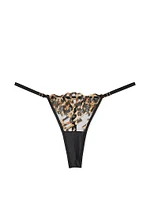 Leopard Embroidery Adjustable Thong Panty