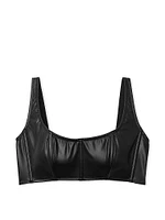 Faux Leather Mini Corset Top