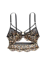 Leopard Embroidery Strappy Bra Top