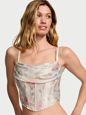 Satin Draped Corset Top