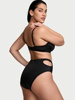 Chain-Link High-Waist Full-Coverage Bikini Bottom