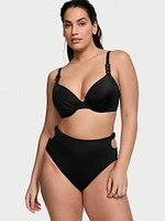 Chain-Link High-Waist Full-Coverage Bikini Bottom