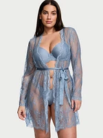 Fishnet Floral Mesh Lace Robe