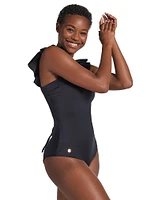 Ruffle Corset Shaping One-Piece Swimsuit