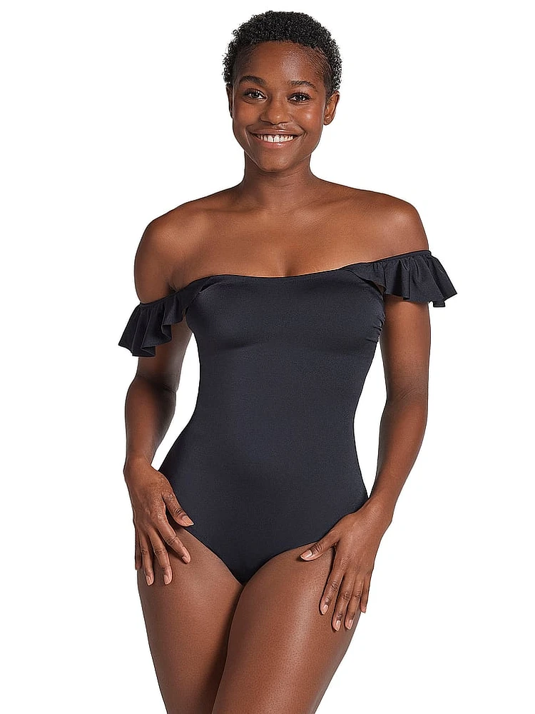 Ruffle Corset Shaping One-Piece Swimsuit