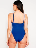 Whip Stitch Compression One-Piece Swimsuit