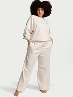 Cotton Fleece Wide-Leg Pants