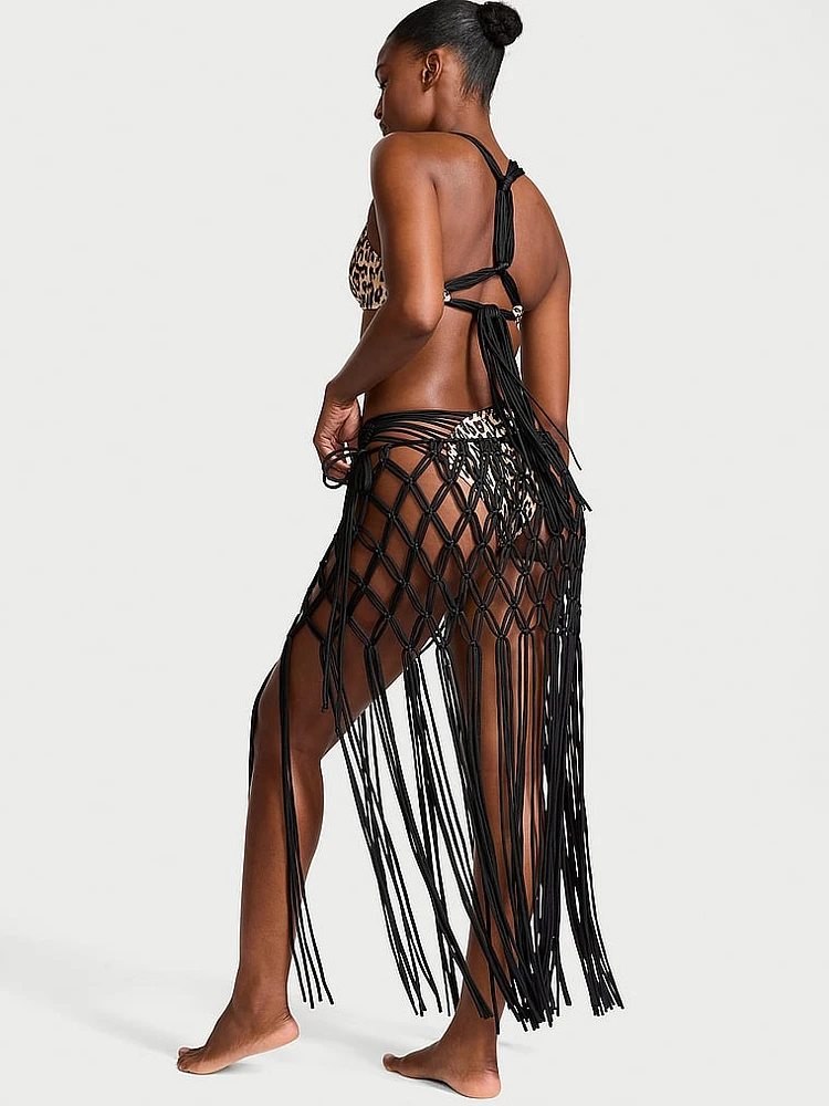 Macrame Fringe Cover-Up Skirt