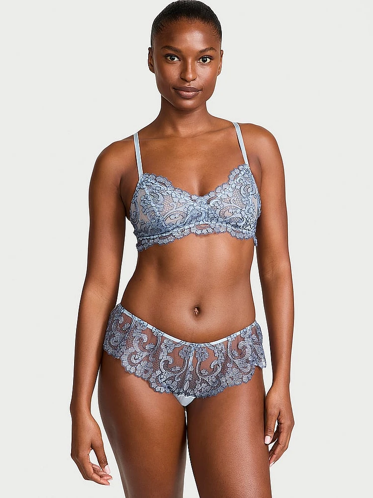 Boho Floral Embroidery Bralette & Panty Set