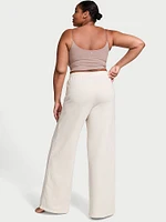 Cotton Fleece Wide-Leg Pants