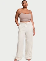 Cotton Fleece Wide-Leg Pants