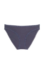 Lace-Waist Heather Rib Bikini Panty